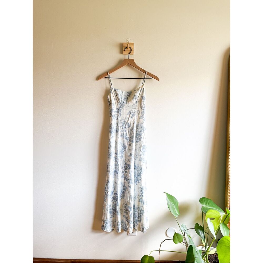Reformation Light Blue Floral Midi Dress Size 0